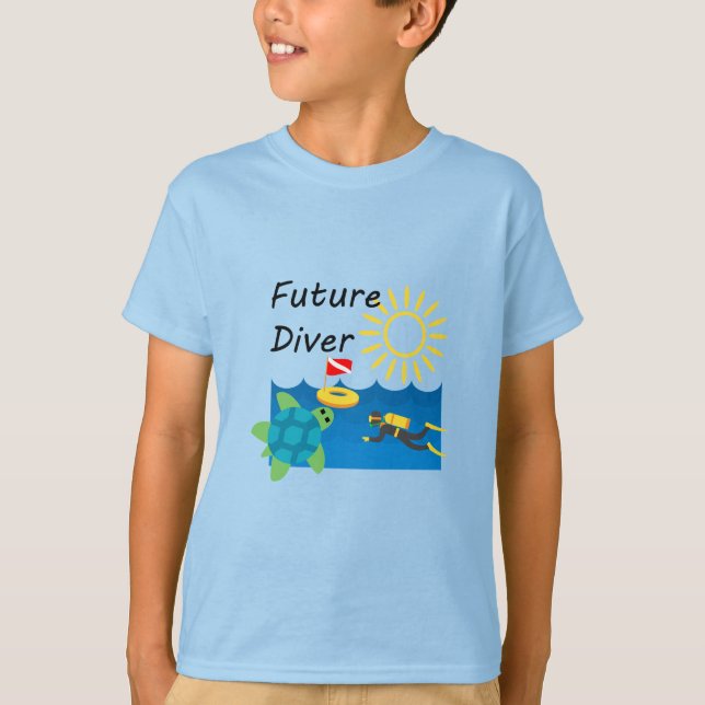 Futuro Design de mergulho - Camisa básica para cri (Frente)