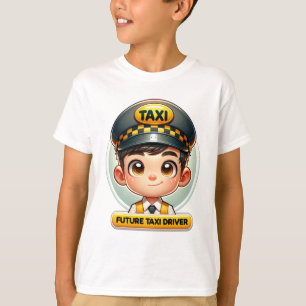Futuro Taxi Driver Kids T-Shirt - Cartoon Adorável