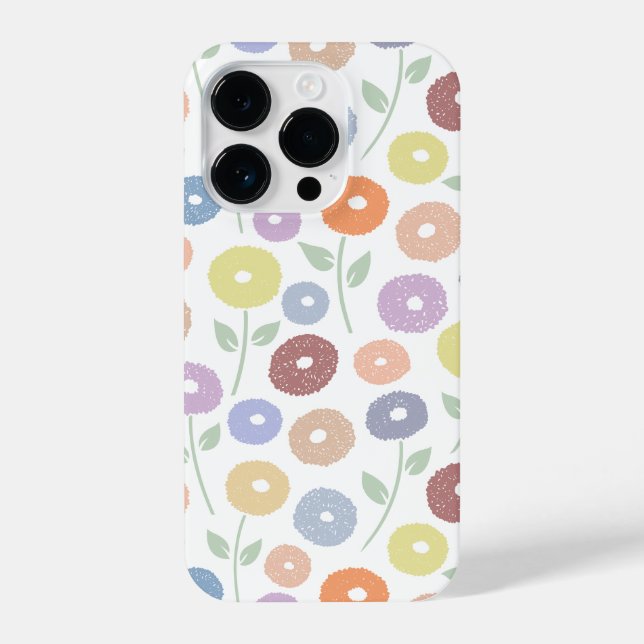Fuzzy Flower Rpt Pattern Pastels on White (Verso)