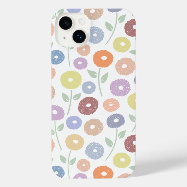 Fuzzy Flower Rpt Pattern Pastels on White (Verso)