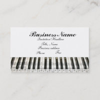G-Clef Music Notes Piano Keyboard Cartão de visita