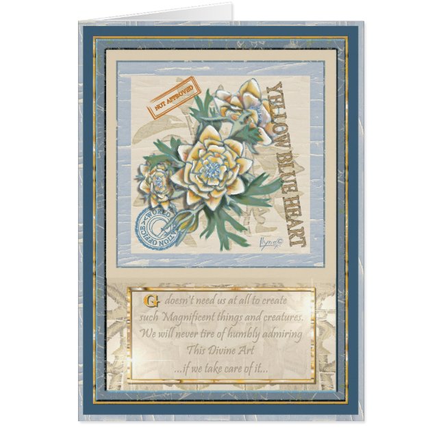 G Criação Cartão de vazio de flor amarela para o I (Frente)