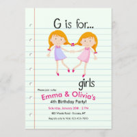 G é para Convite à Festa de aniversario de meninas