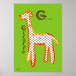"G é para poster digital da pintura do girafa"