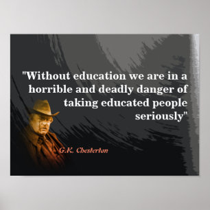 G.K. Chesterton Cotação sobre Poster de Educação