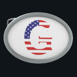 G Monograma sobreposto no bcnt Flag EUA<br><div class="desc">G Monograma sobreposto no USA Flag Belt Buckle Design © Trinkets e coisas 2017 - AHP Design. Todos os Direitos Reservados. 080517</div>
