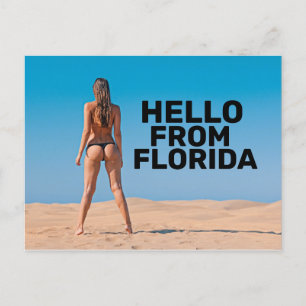 G-STRING BIKINI GIRL HELLO DE CARTÕES POSTAIS FLOR