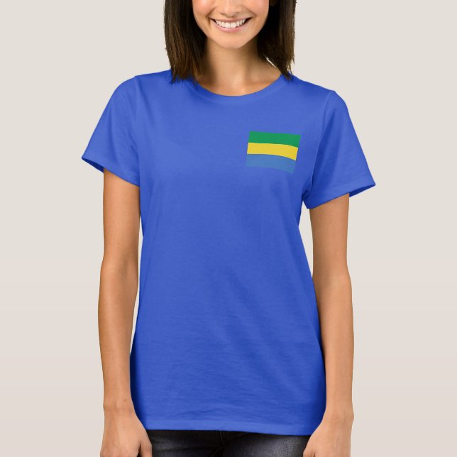 Gabão Flag e Map dk T-Shirt (Frente)