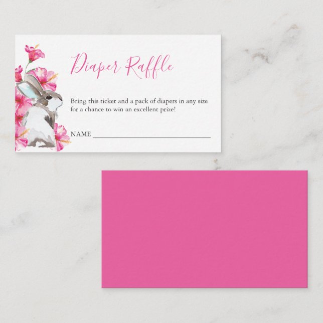 Gabinete de Convite para Raffle de Fralda Coelhinh (Frente/Verso)