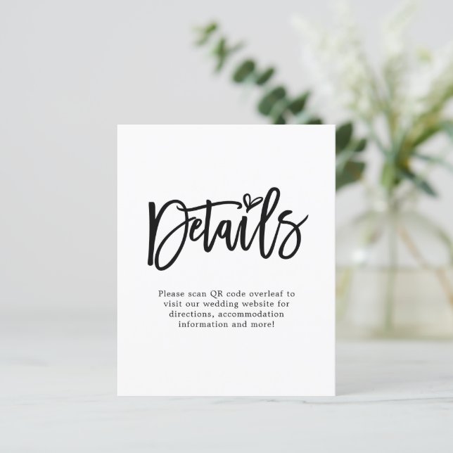 Gabinete de Detalhes de Casamento do Código QR do  (Em pé/Frente)