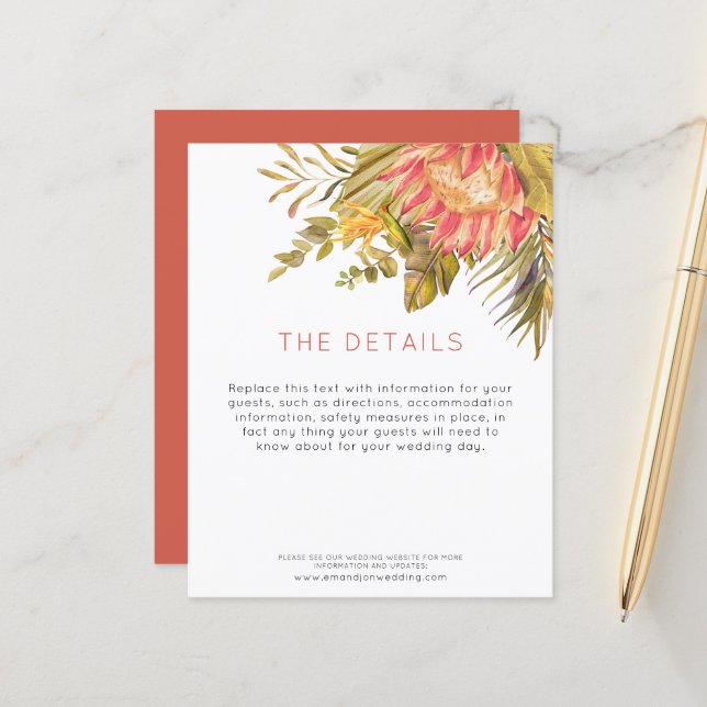 Gabinete de Detalhes do Convidado sobre Casamento  (Frente/Verso In Situ)