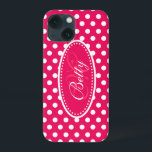 gabinete de ipad branco rosa vermelho personalizad<br><div class="desc">Meninas modernas,  uma bolinhas vermelha brilhante,  cor-de-rosa,  modelada em caixa gráfica. Perfeito para personalizar seu ipad ou como um Natal especial ou presente de aniversário para uma mulher ou uma adolescente. Personalize com seu nome e inicial. Este exemplo diz: Betty M. Design por Sarah Trett.</div>