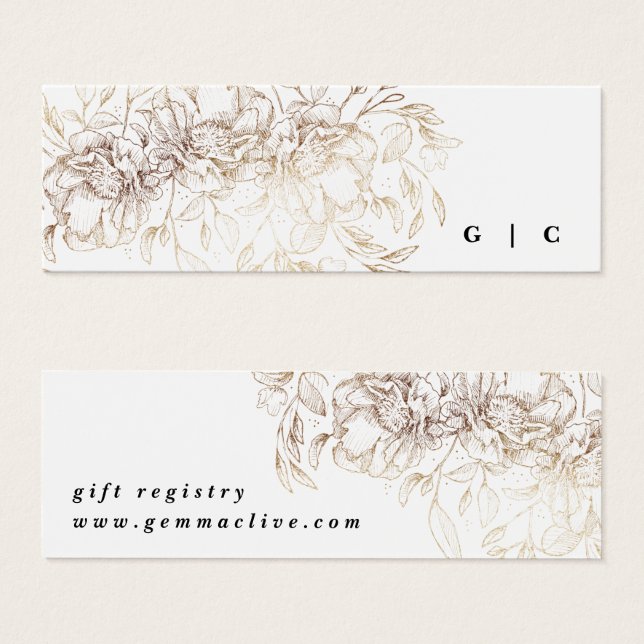 Gabinete do Registro de Presente Botânico Elegante (Frente & Verso)