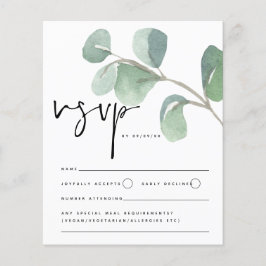 Gabinete RSVP de Casamento de Script Eucalyptus de