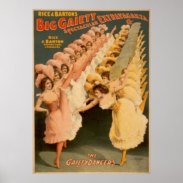 Gaiety Dancers - Vintage Advertising Poster (Frente)