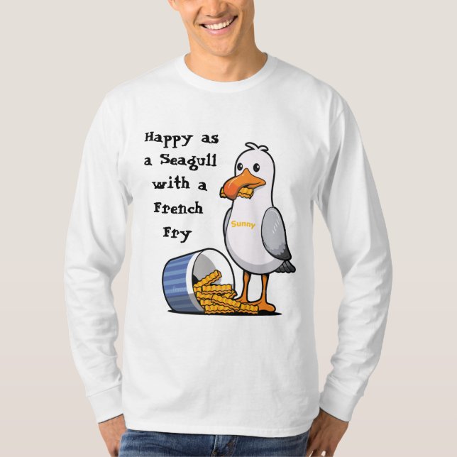Gaivota com camiseta de manga longa de Fries Wildw (Frente)