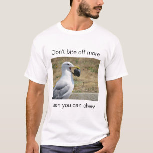 Gaivota com um bom conselho, numa camiseta