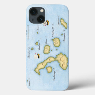 Galapagos Archipelago Nautical Map With Ships