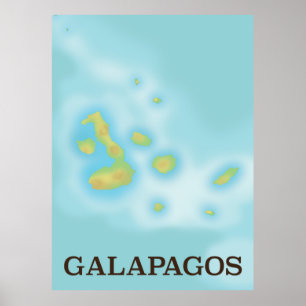 Galápagos mapeia poster de férias