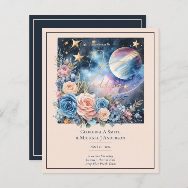 Galáxia Celestial Cósmica Marinho de Noite Estrela (Frente/Verso)