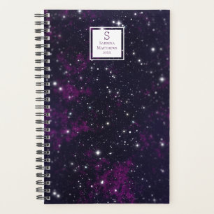Galáxia Purple Starry Sky Planejador Monograma