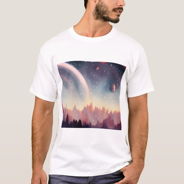 Galáxia, Universo, Estrelas, T-Shirt Espacial Exte (Frente)