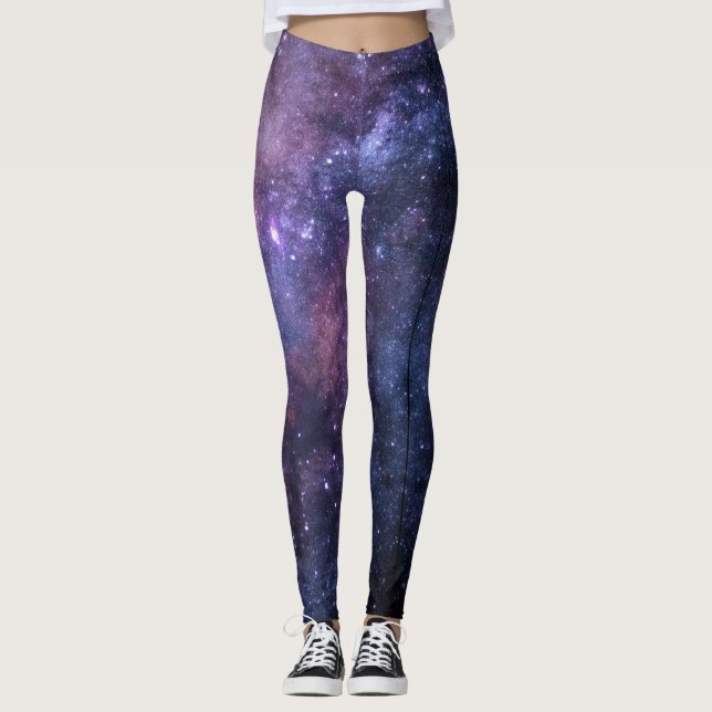 Galáxias Stars Leggings Night Sky (Frente)