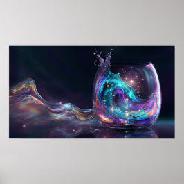 Galaxy Pour Poster - Impressão de Arte de Vidro Có
