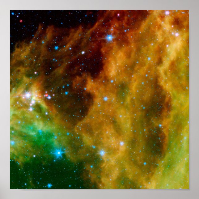Galaxy Red Nebula Cosmos Poster (Frente)