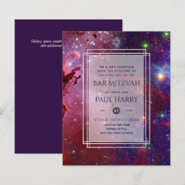 Galaxy Starry Night BAR MITZVAH Convite Marinho