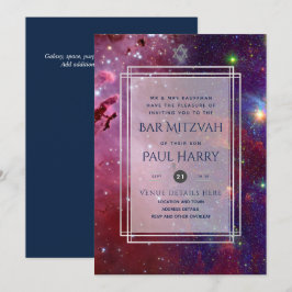 Galaxy Starry Night BAR MITZVAH Convite Marinho