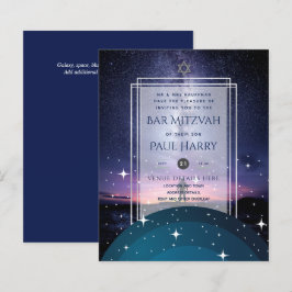 Galaxy Starry Night BAR MITZVAH Convite Marinho