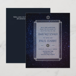 Galaxy Starry Night BAR MITZVAH Convite Marinho