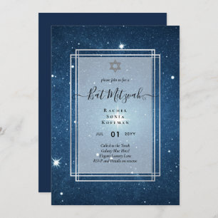 Galaxy Starry Night BAT MITZVAH Agate Convite