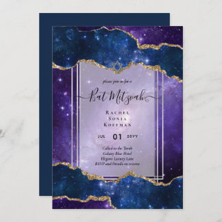 Galaxy Starry Night BAT MITZVAH Agate Convite