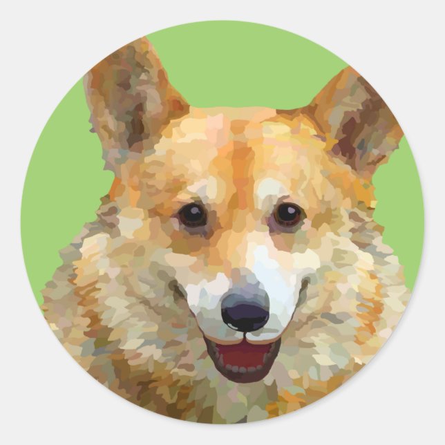 Galês Corgi "Jazz" Cercas Para Os Autocolantes (Frente)