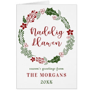 Galês Feliz Natal, Cartão de Férias Personalizado