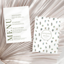 Galhos de oliveira Greenery deixa cartões de cardá