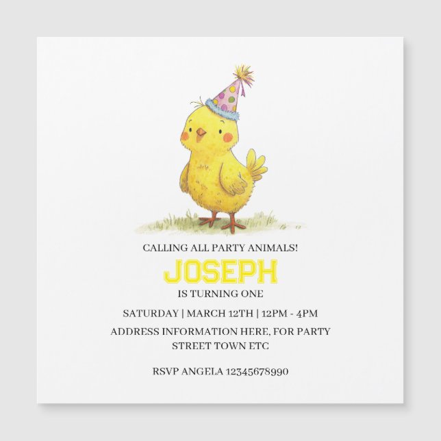 Galinha de aniversário de Fazenda Pintinho (Frente)