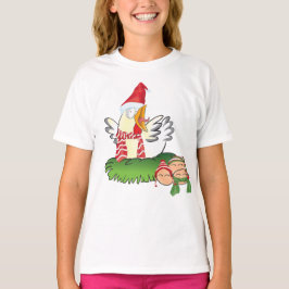 Galinha de Natal e sua Camiseta de Ovos