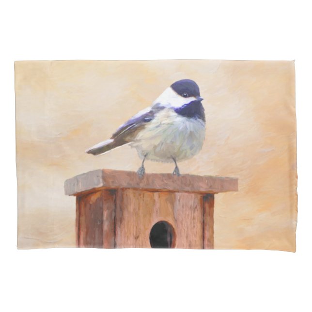 Galinha em Birdhouse Pintura Original de Pássaros (Frente)