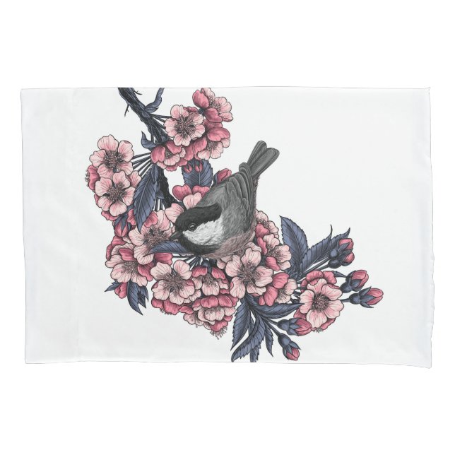 Galinha em um galho florescente de cereja (Frente)