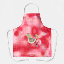 Galinha Gingham Vermelho Cugado Apron