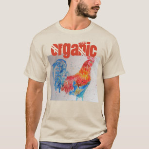 Galinha Orgânica - Camiseta Vermelha de Rooster T