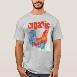 Galinha Orgânica - Camiseta Vermelha de Rooster T
