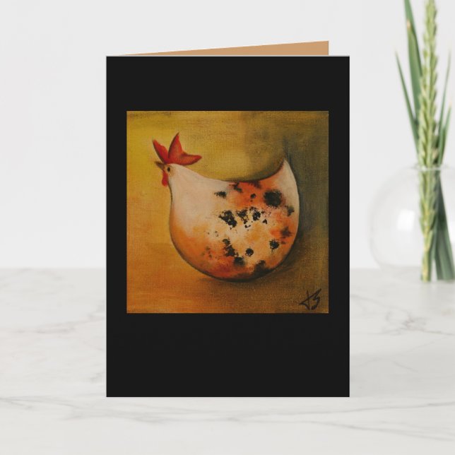 Galinha que enfrenta o cartão esquerdo (Frente)