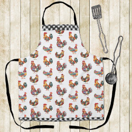 Galinhas de Patchwork e Gingham Impressão Apron