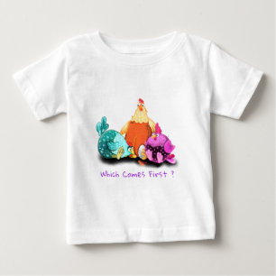 Galinhas Engraçadas À Camisa De Bebê Esperando Ovo