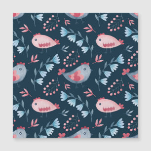 Galinhas Folk: Padrão Sem Costura De Aquarela.