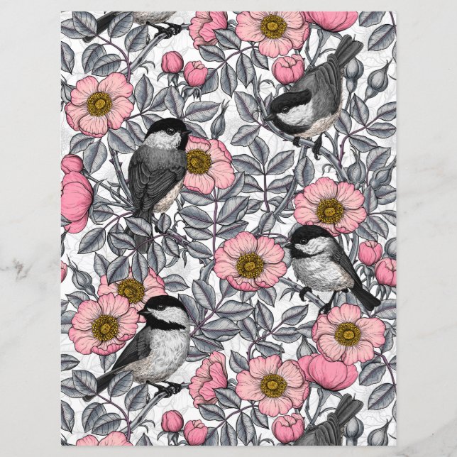 Galinhas na rosa, cor-de-rosa e cinzas selvagens (Frente)